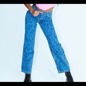 Ragged Priest Jeans Laser Heart Dad Jeans NWT Size 6